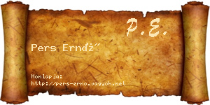Pers Ernő névjegykártya